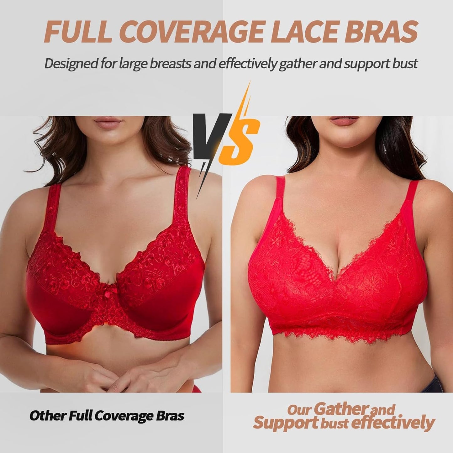Plus Size Underwire Lace Bra