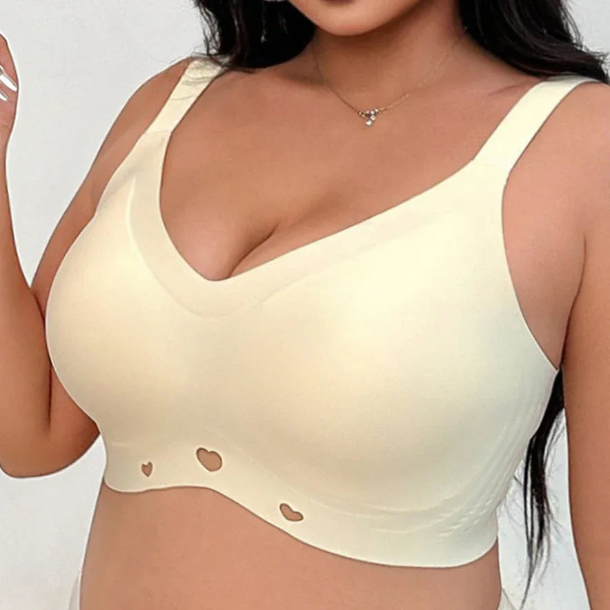 Full Coverage Wireless Bra – Plus Size Seamless Support Bra No Underwire for Large Bust - Viomisha