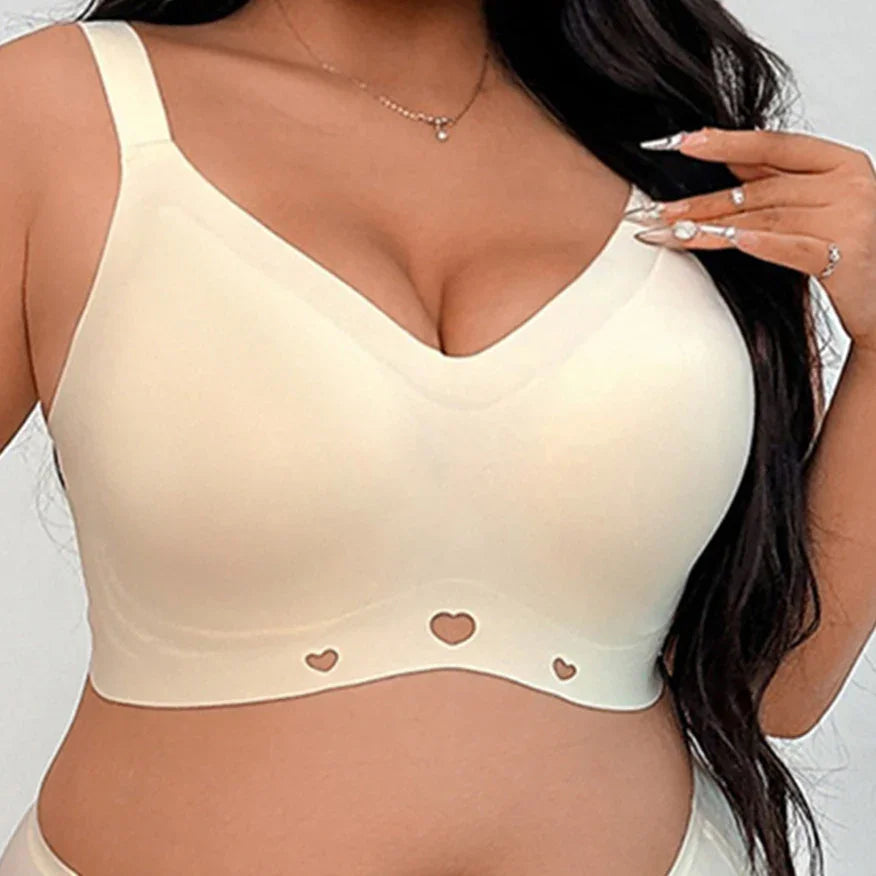 Full Coverage Wireless Bra – Plus Size Seamless Support Bra No Underwire for Large Bust - Viomisha