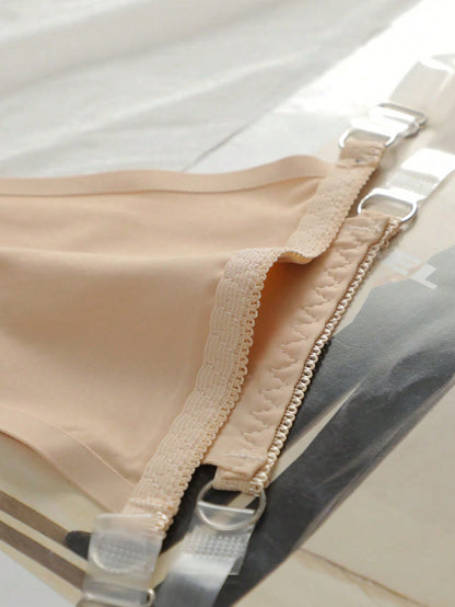 Seamless Clear Strap Trim Thong Panty Set 2pack