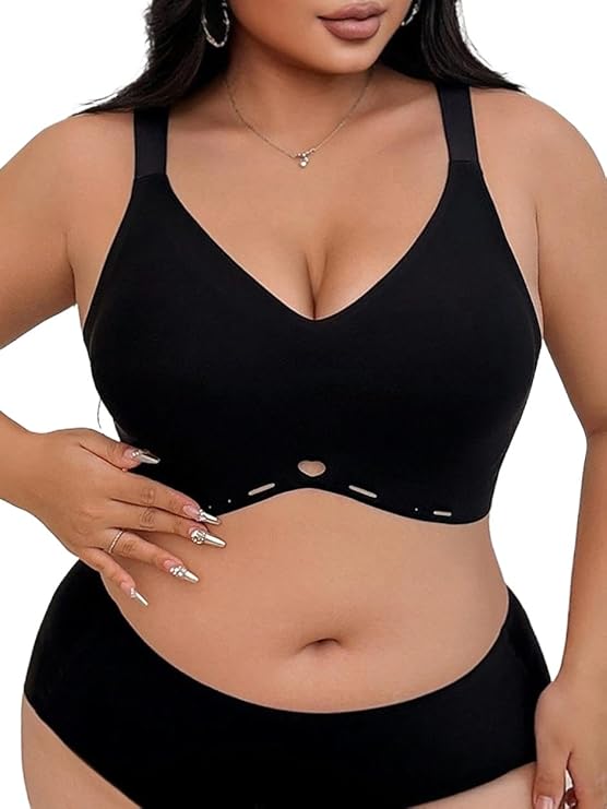 Full Coverage Wireless Bra – Plus Size Seamless Support Bra No Underwire for Large Bust