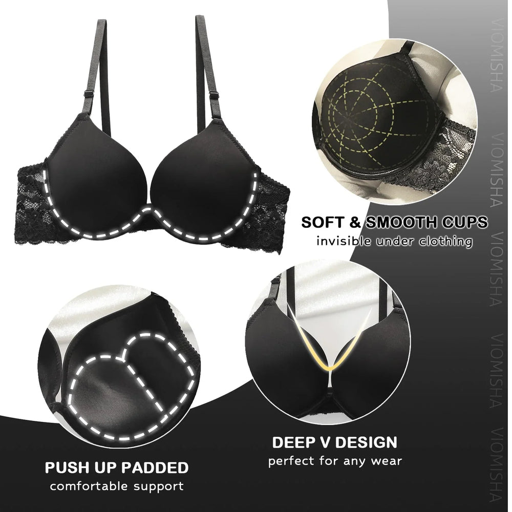 Viomisha Sexy Push-up Bra With Underwire Half Cup Bras Wire Bra - Viomisha
