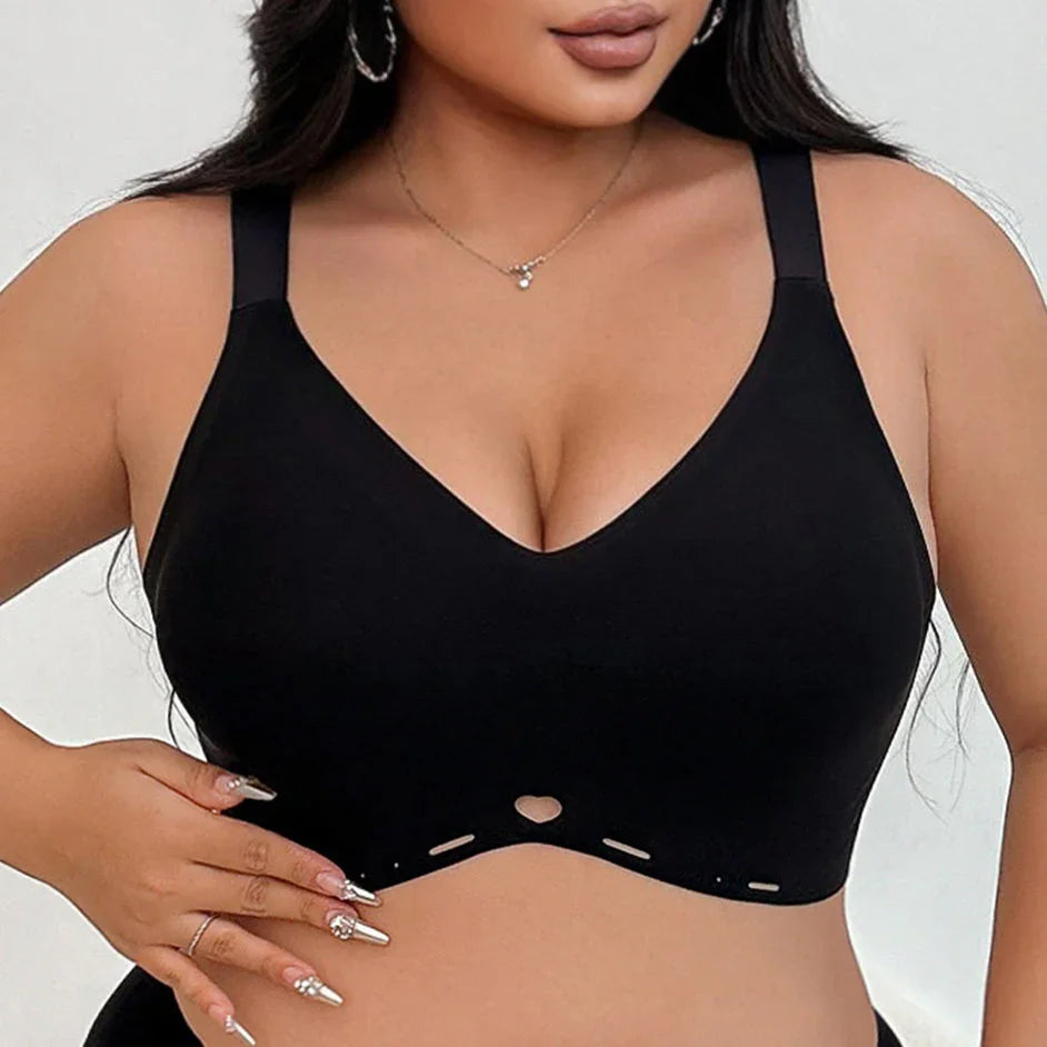 Plus Size Wireless Bra Seamless Full Coverage Comfort Bra for Women No Underwire Soft Support - Viomisha