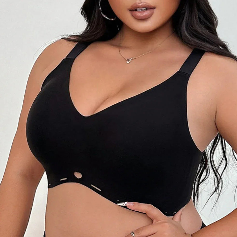 Plus Size Wireless Bra Seamless Full Coverage Comfort Bra for Women No Underwire Soft Support - Viomisha