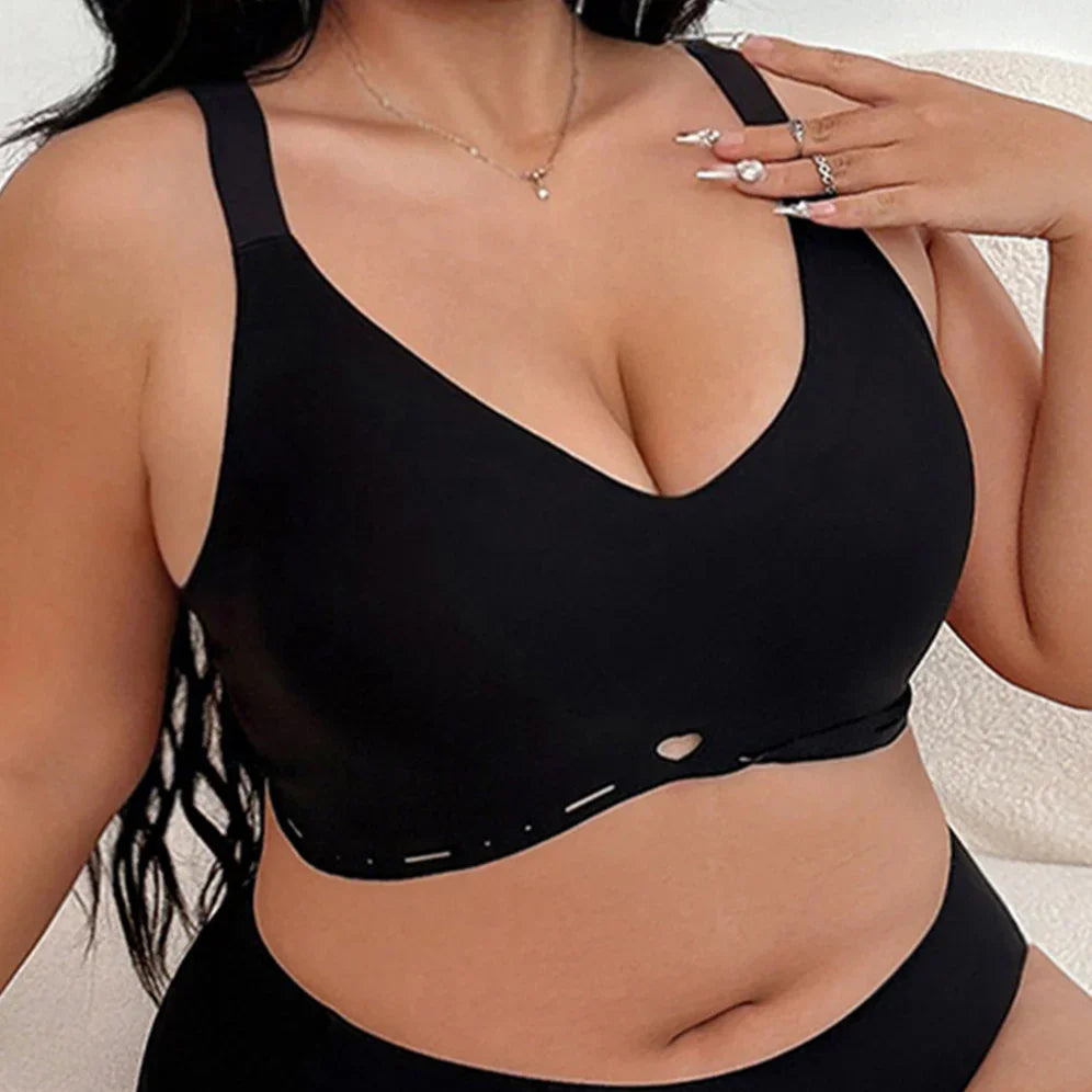 Plus Size Wireless Bra Seamless Full Coverage Comfort Bra for Women No Underwire Soft Support - Viomisha