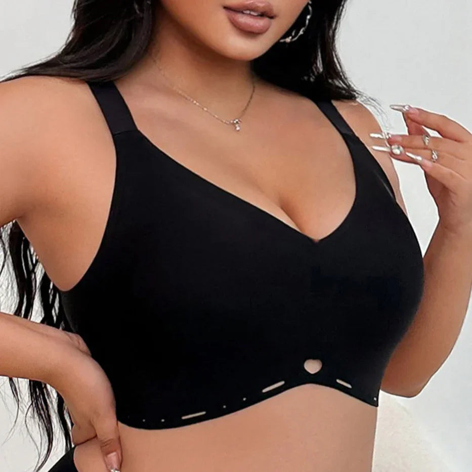Plus Size Wireless Bra Seamless Full Coverage Comfort Bra for Women No Underwire Soft Support - Viomisha