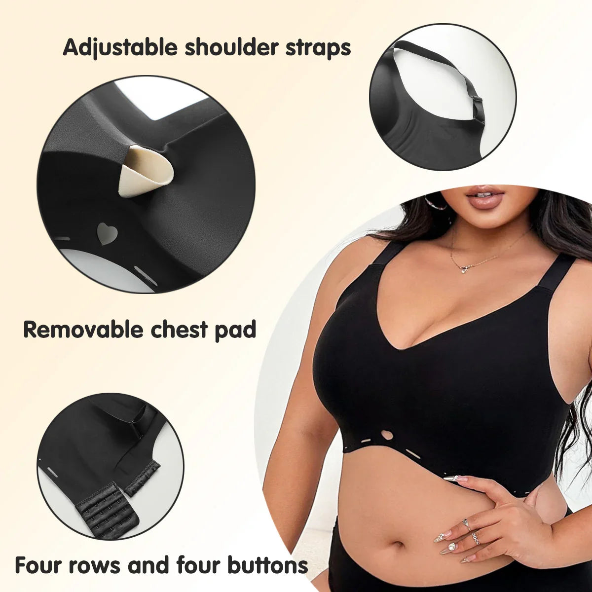Plus Size Wireless Bra Seamless Full Coverage Comfort Bra for Women No Underwire Soft Support - Viomisha
