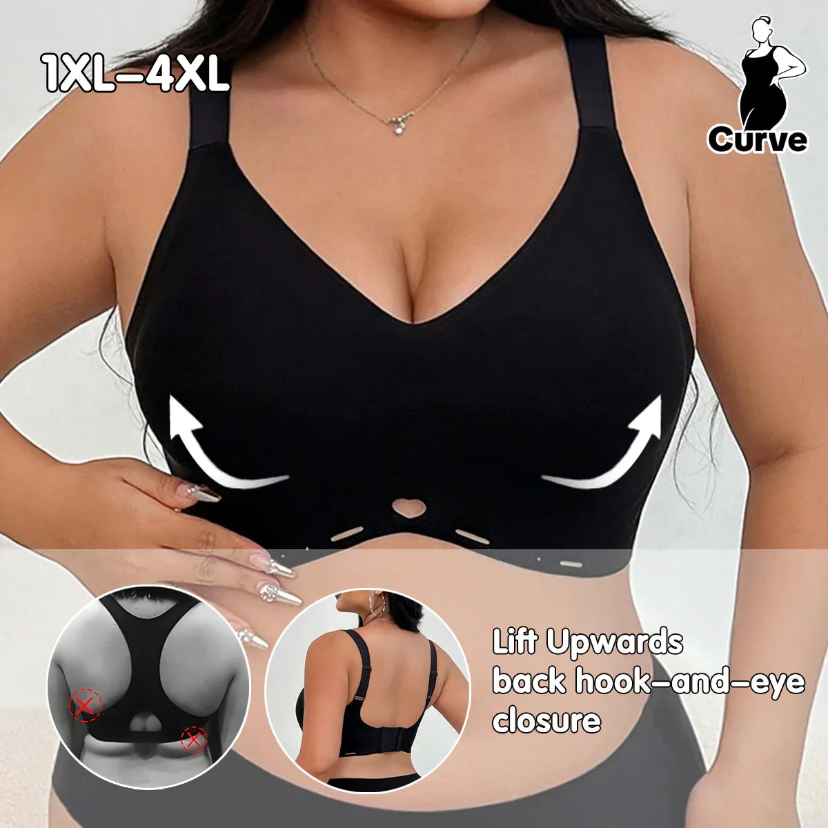 Plus Size Wireless Bra Seamless Full Coverage Comfort Bra for Women No Underwire Soft Support - Viomisha