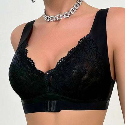 Women's Patchwork Lace Wireless Bra
