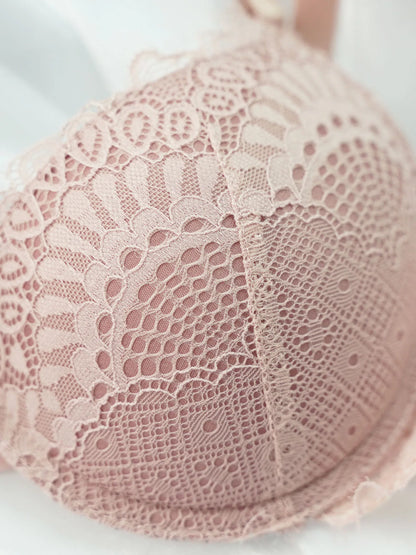 Pink Lace Underwire Bra