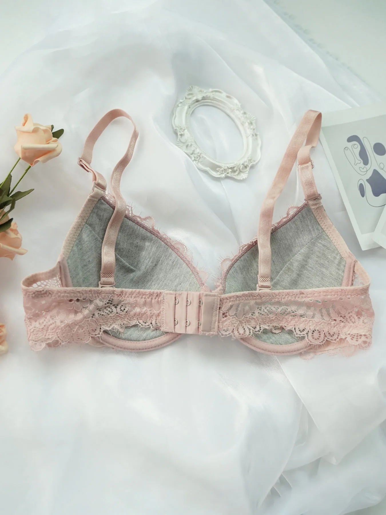 Pink Lace Underwire Bra