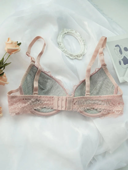 Pink Lace Underwire Bra