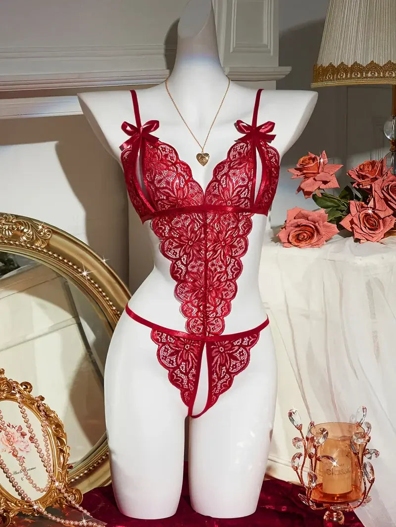 Sexy Lace Tights Lace Sexy Bodysuit Lingerie Set - Viomisha